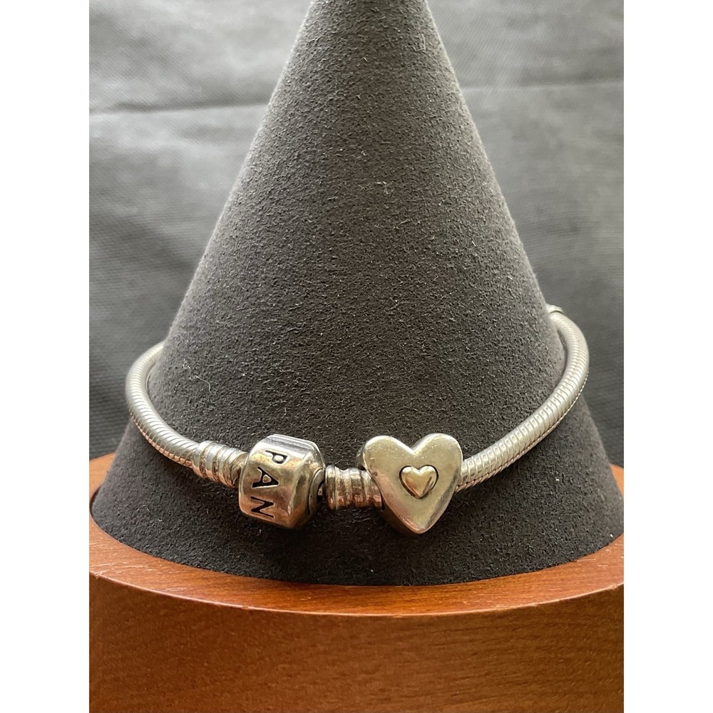 Pandora ALE 925 Sterling Silver Snake Chain Bracelet Happy Anniversary Charm